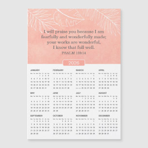 2026 Roze Waterverf Psalm 139:14 Magnet