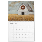 2026 rustieke boerderij muur kalender (Jan 2027)