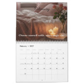 2026 Rustige Kalender — Minimalistische Zachte Est (Feb 2027)