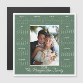 2026 Sage Groene Foto Magnetische Kalender Vakanti (Voorkant / Achterkant)
