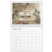 2026 Scandinavische kantoor katten muurkalender Kalender (Feb 2027)