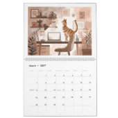 2026 Scandinavische kantoor katten muurkalender Kalender (Mar 2027)