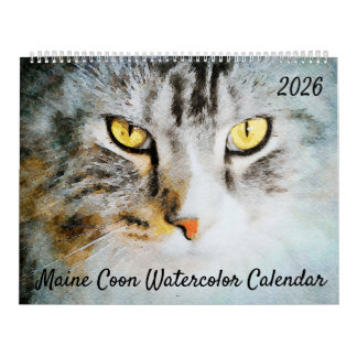 2026 Schattige Maine Coon Kat Mama Cadeau Kat Lief Kalender