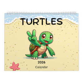 2026 Schattige schildpadden vieren feestdagen  Kalender