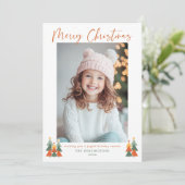 2026 Schattigee Verbrand Sinaasappel Kerstfotokale Feestdagenkaart (Staand voorkant)