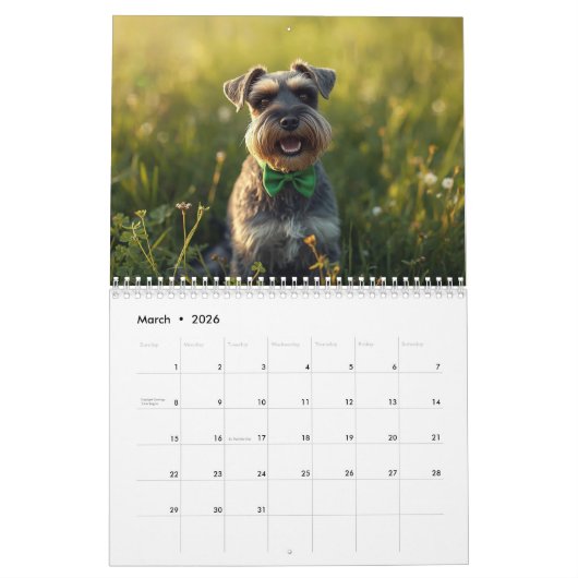 2026 Schnauzer 12-Month Wall Calendar Kalender (Mar 2026)