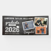 2026 Schoolbord Schets 3 Foto Afstudeerfeest Spandoek (Horizontaal)