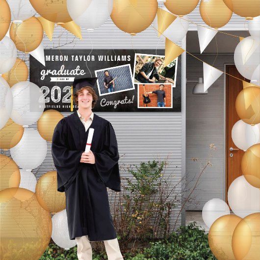 2026 Schoolbord Schets 3 Foto Afstudeerfeest Spandoek