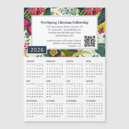 2026 Schriftkalender Magneet Floral Church Gift