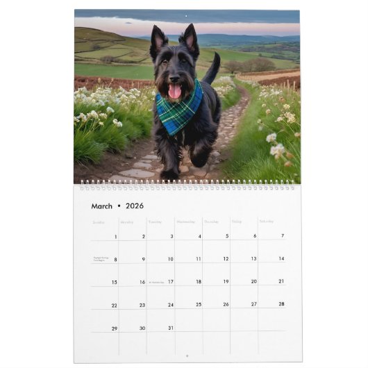 2026 SCOTTISH TERRIER CALENDAR KALENDER (Mar 2026)