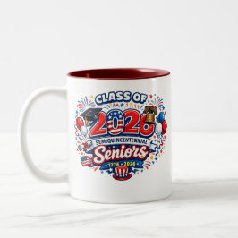 2026 Semi-quincentennial Graduation mug Tweekleurige Koffiemok