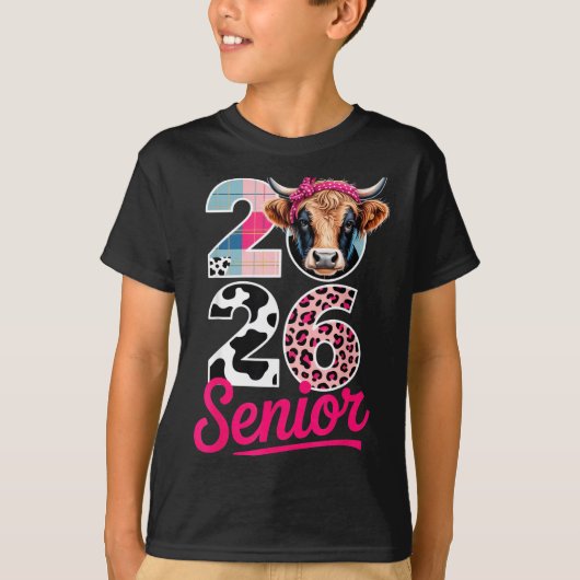 2026 Senior Cow Lovers Graduation Funny Cl Shirt F (Voorkant)