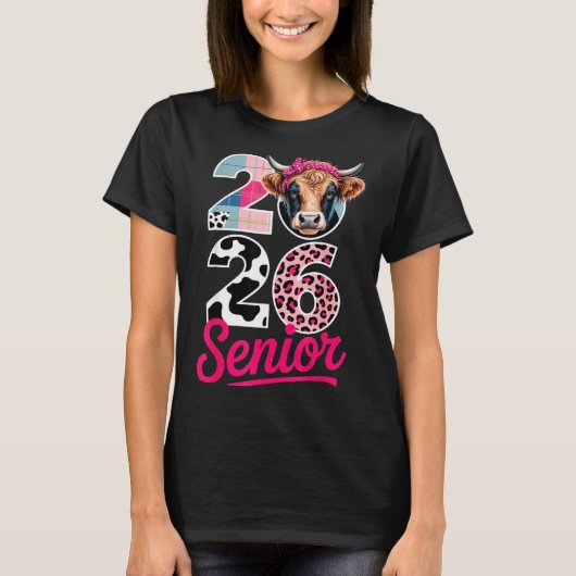 2026 Senior Cow Lovers Graduation Funny Cl Shirt F (Voorkant)