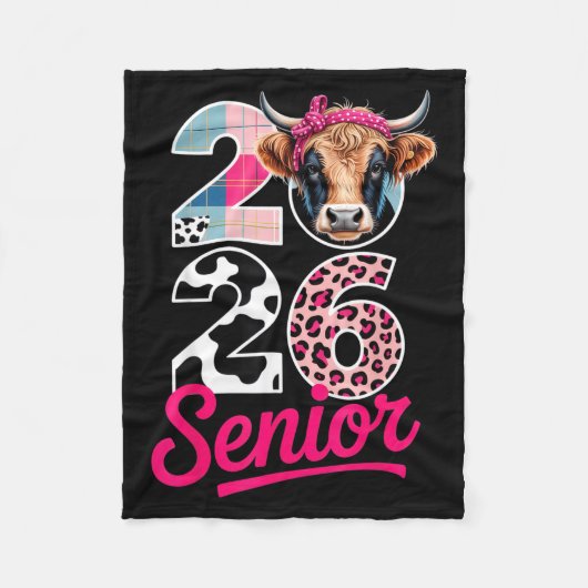 2026 Senior Cow Lovers Graduation Funny Cl Shirt F Fleece Deken (Voorkant)