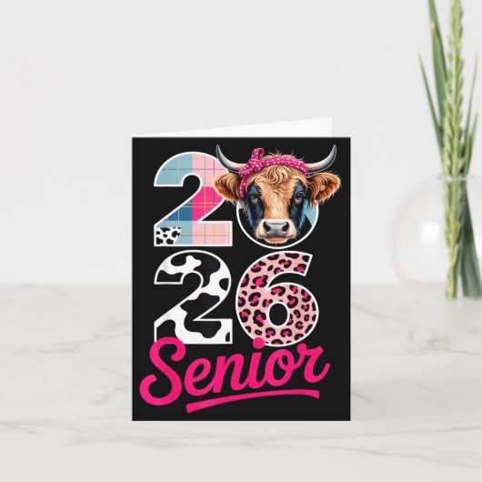 2026 Senior Cow Lovers Graduation Funny Cl Shirt F Kaart (Voorkant)