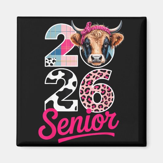 2026 Senior Cow Lovers Graduation Funny Cl Shirt F Magneet (Voorkant)