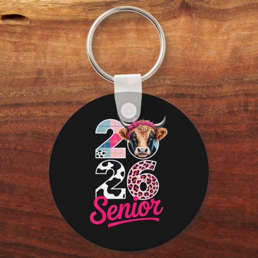 2026 Senior Cow Lovers Graduation Funny Cl Shirt F Sleutelhanger (Voorkant)