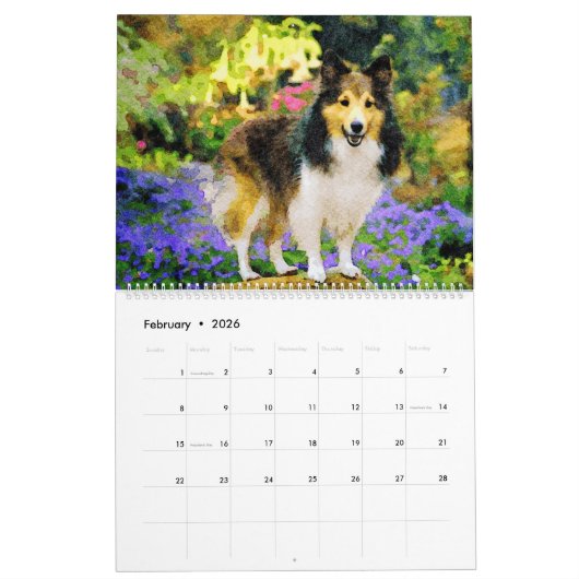 2026 Shetland Sheepdog Sheltie Mama Owner Kalender (Feb 2026)