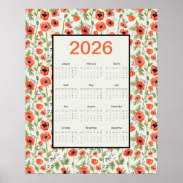 2026 Sinaar Klaprozen Kalender Poster