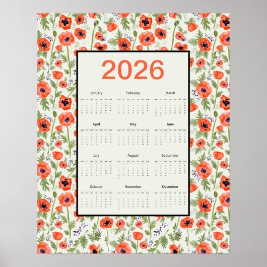 2026 Sinaar Klaprozen Kalender Poster (Voorkant)