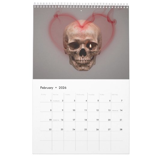2026 Skull Art Calendar Kalender (Feb 2026)