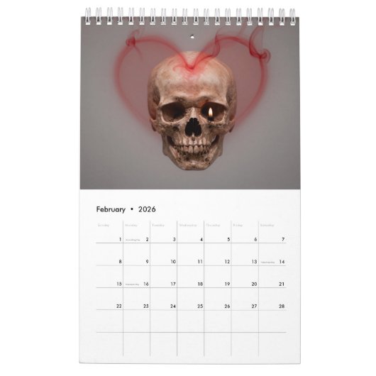 2026 Skull Art Calendar Kalender (Feb 2026)