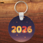 2026 Sky Lanterns Twilight Celebration Dubbelzijdi Sleutelhanger (Voorkant)