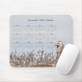 2026 Snowy Owl Full-Year Customizable Calendar Muismat (Met muis)