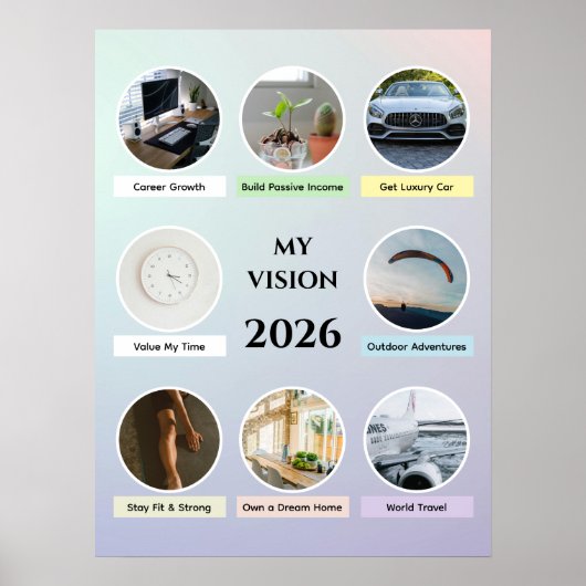 2026 Soft Gradient Circle Proper Vision Poster (Voorkant)