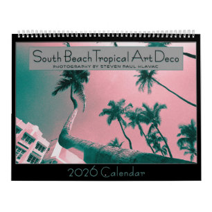 2026 South Beach Tropische Art Deco Kalender