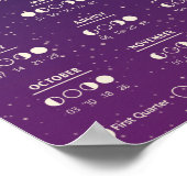 2026 Space Lunar Cycles Galaxy Maanfasekalender Poster (Hoek)