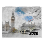 2026 Stadsschetsen Muurkalender – Handgetekend Kalender (Hoes)