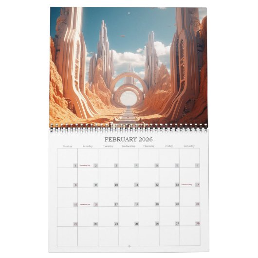 2026 Steden van de Toekomst 4 Science Fiction Kalender (Feb 2026)