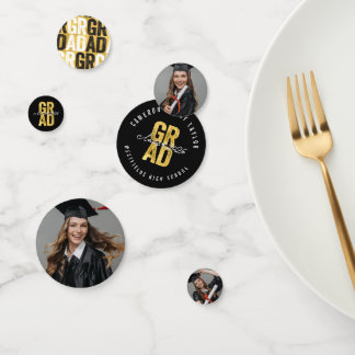 2026 Stout GRAD Goud Folie Stijlvol Afstudeerfeest Confetti