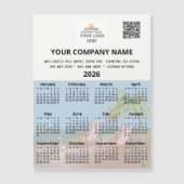 2026 Strandmagneetkalender Zakelijke Logo QR-code (Voorkant)