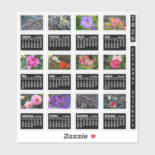 2026 SU Calendar Flower Custom-Cut Vinyl Sticker (Vel)