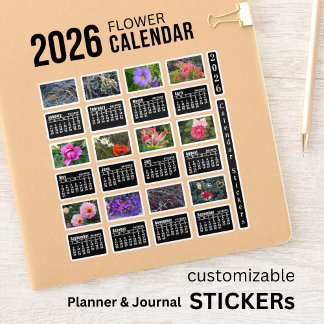 2026 SU Kalender Bloem op maat gesneden vinyl stic Sticker