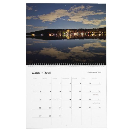 2026 Sunset Lake Calendar Kalender (Mar 2026)