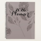 2026 Taupe Bloemen Planner (Voorkant)