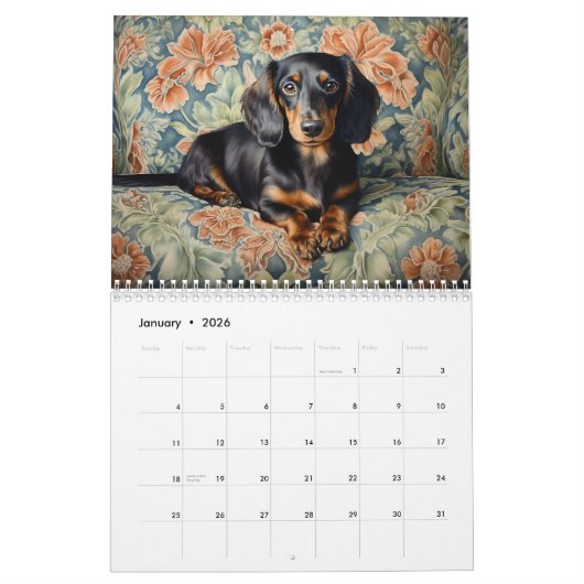 2026 Teckels Kalender (Jan 2026)