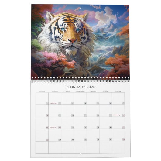 2026 Tijgers Fantasy Art Kalender (Feb 2026)