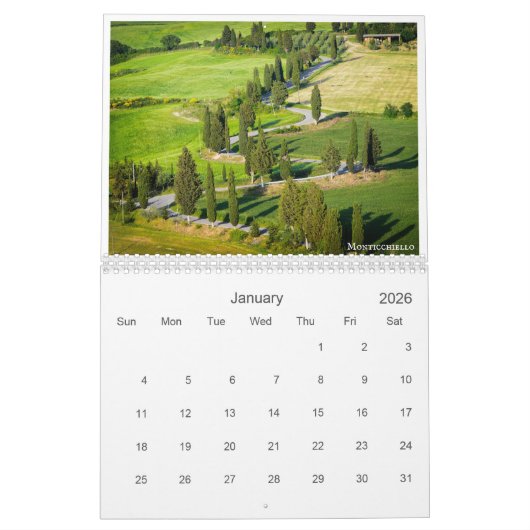 2026 Toscaanse landschapsfotografie Kalender (Jan 2026)