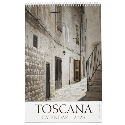 2026 Toscane beeldende kunst fotografie Kalender (Hoes)