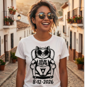 2026 Totaal Zonsverduistering T-shirt Augustus Zon