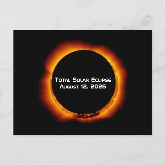 2026 Total Solar Eclipse Briefkaart (Voorkant)