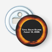 2026 Total Solar Eclipse Button Flesopener (Voorkant)