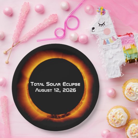 2026 Total Solar Eclipse Papieren Bordje (Feest)