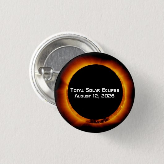 2026 Total Solar Eclipse Ronde Button 3,2 Cm (Voorkant /achterkant)