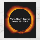 2026 Total Solar Eclipse Wijn Etiket (Enkel label)