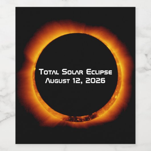 2026 Total Solar Eclipse Wijn Etiket (Enkel label)